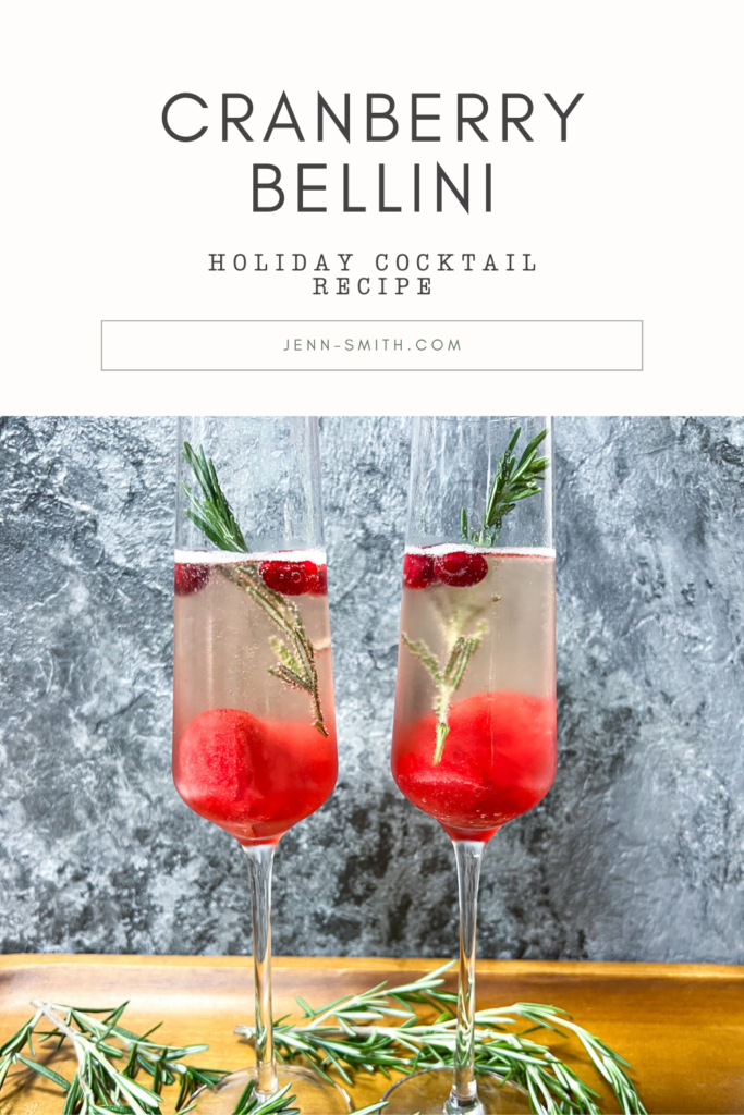 Cranberry Bellini Holiday Cocktail Recipe Pinterest Pin