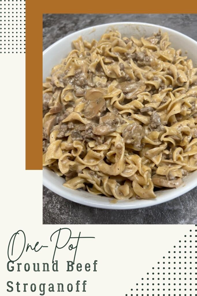 One-Pot Ground Beef Stroganoff Pinterest Pin (1000 × 1500)