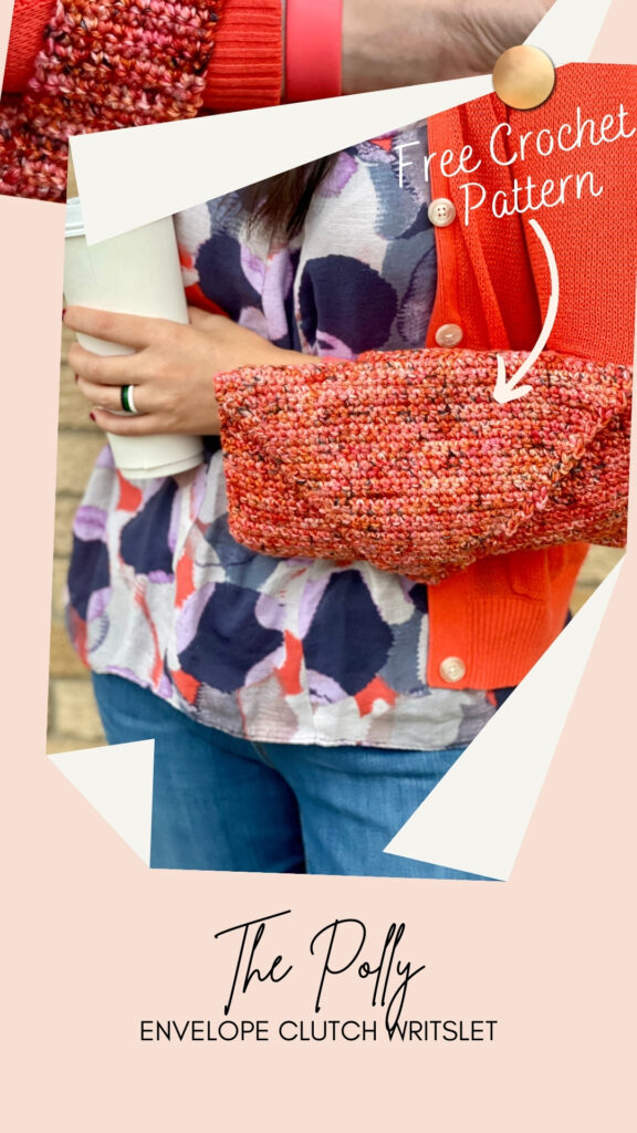 The Polly Envelope Clutch Free Crochet Pattern Pinterest Pin.
