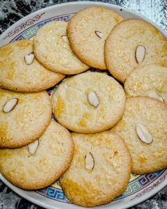 Chinese almond cookies on a plate