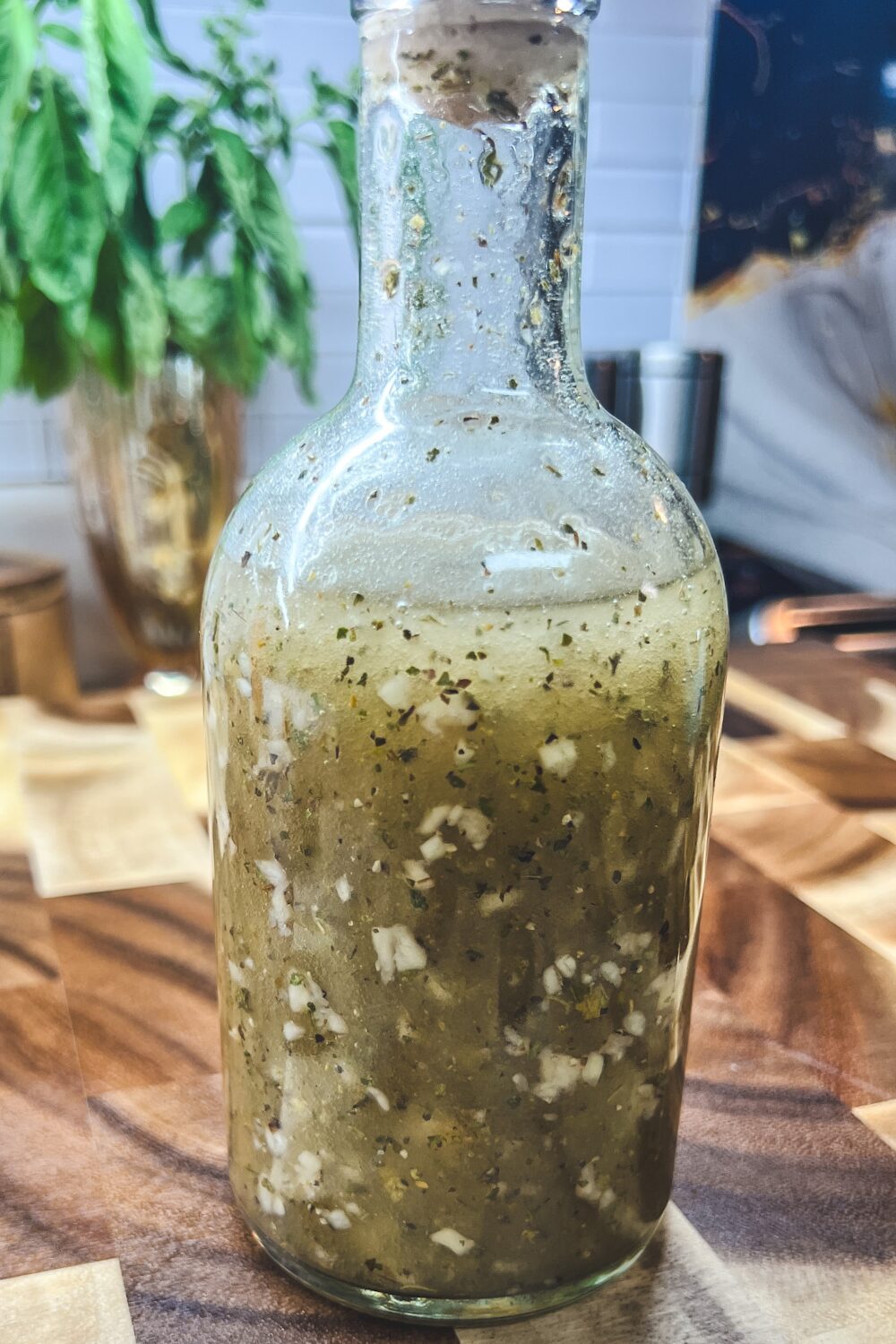 image of Vinaigrette in a glass bottle